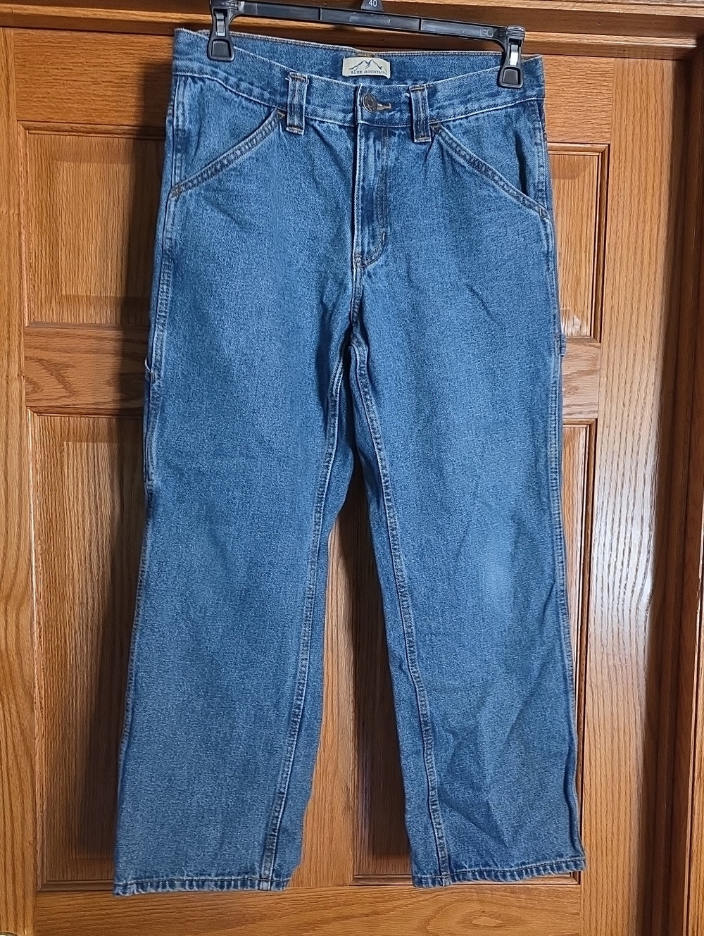 Men's Classic Blue Denim Carpenter Jeans - Blue Mountain Size 32x30